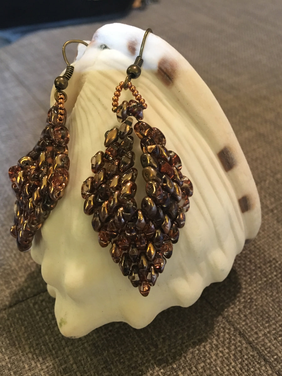 Russian Leaf Earring in Autumn Colors