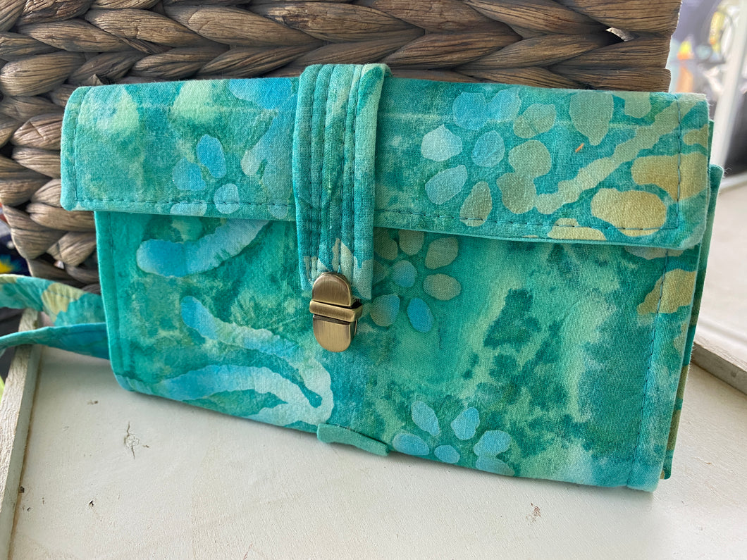 Rainforest Batik Wristlet